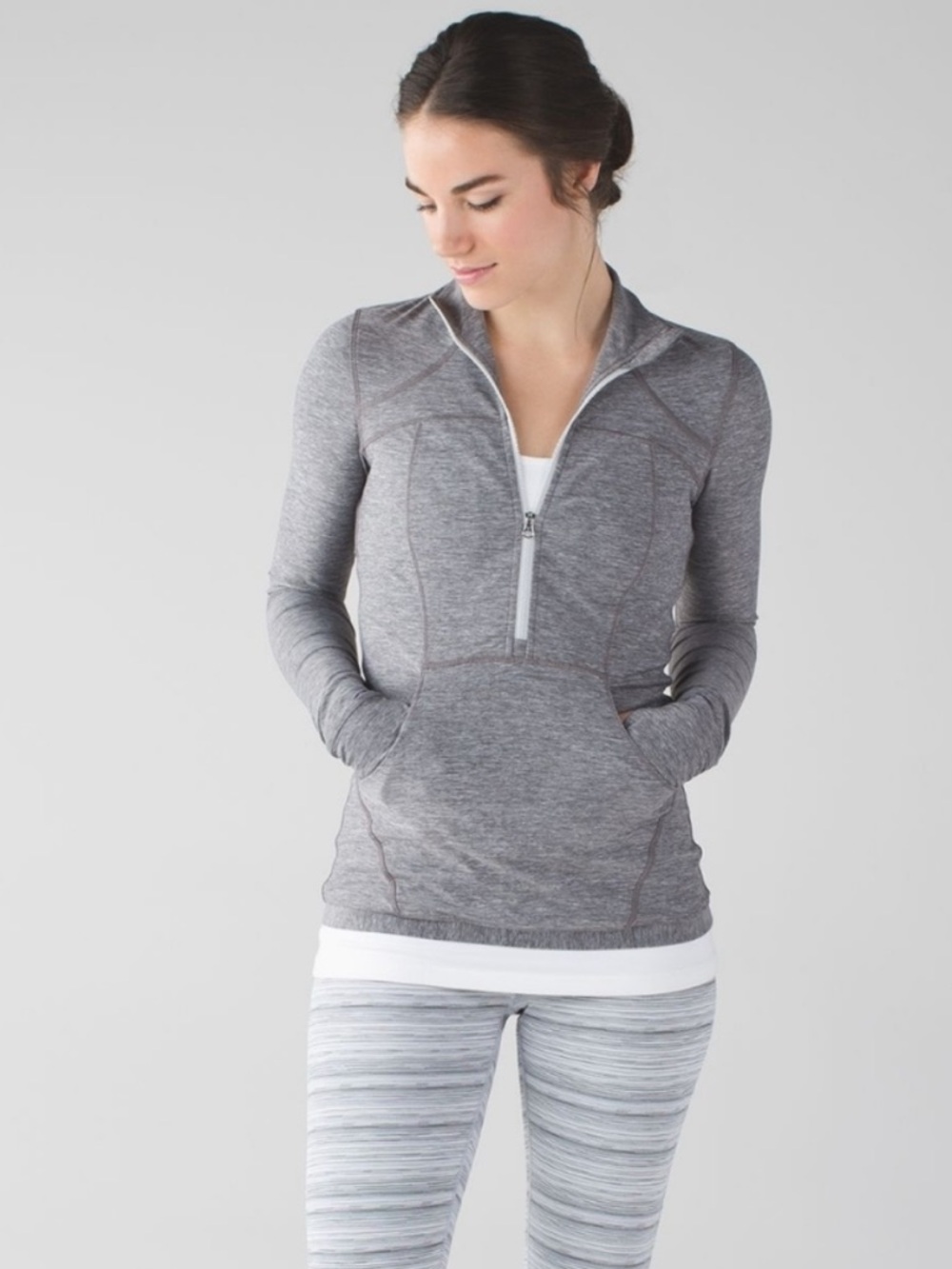 Lululemon Heather Gray Half-Zip Define Pullover- size 8